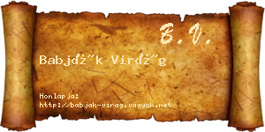 Babják Virág névjegykártya